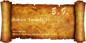 Bahis Imogén névjegykártya